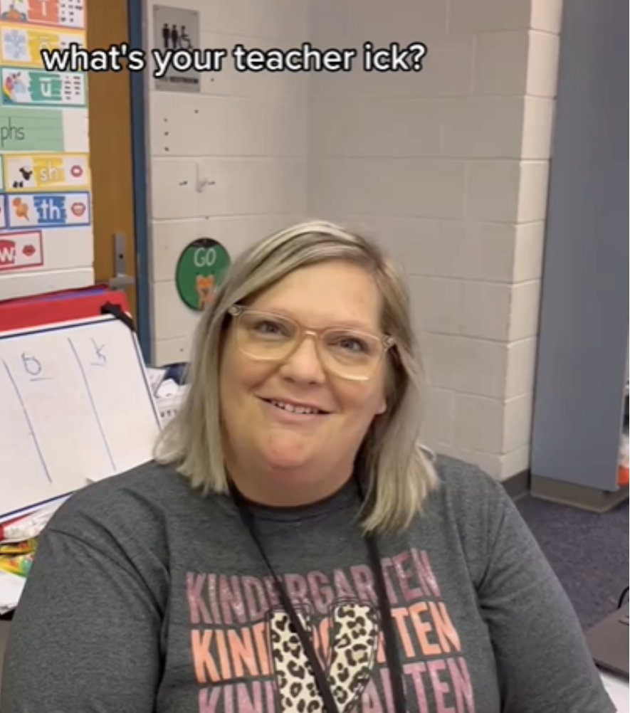 Screenshot of teacher in TIkTok about teacher icks